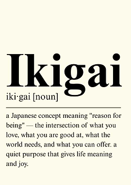 Ikigai exercise Definition Text Art