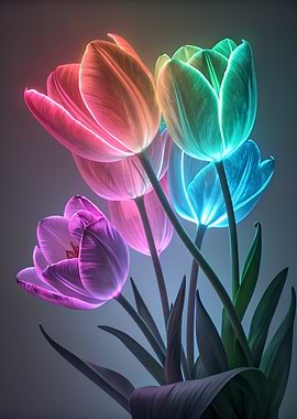 Neon Tulips