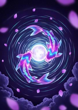 Cosmic Koi Fish Yin Yang