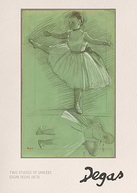 Two Studies of Dancers by Degas
