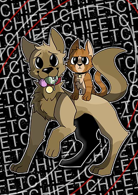 Cartoon Dog and Cat Illustration