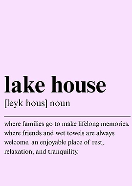 Lake House Definition Print