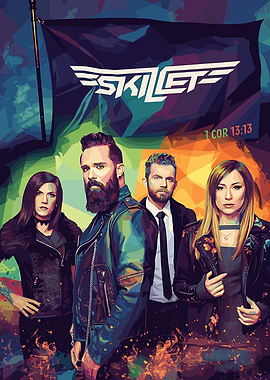 Skillet Band Portrait with Logo
