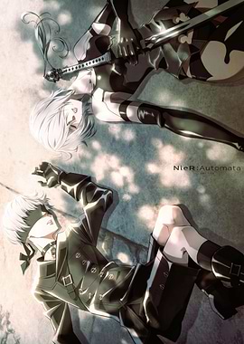 NieR: Automata 2B and 9S Illustration