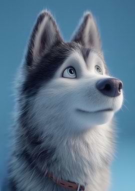 Animated Husky Portrait
