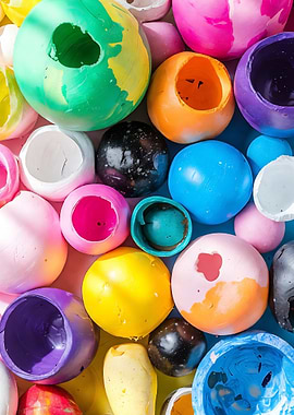Colorful Painted Spheres and Bowls