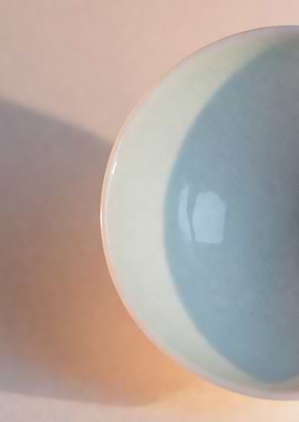 Light Blue Ceramic Bowl Close-Up