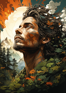 Surreal portrait Nature Man