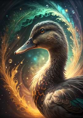 Duck in Cosmic Swirl
