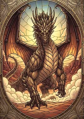 Stained Glass Dragon Art