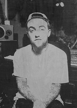 Mac Miller Portrait in Black and White