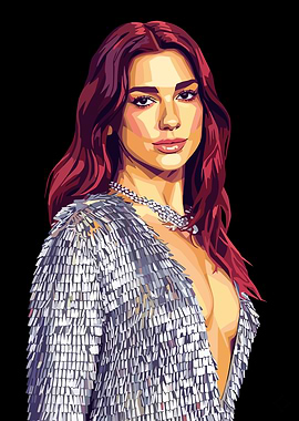 Dua Lipa Portrait Digital Art