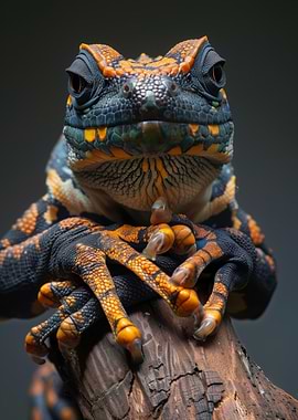 Close-up of a colorful frog