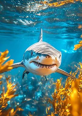 Great White Shark Underwater Portrait