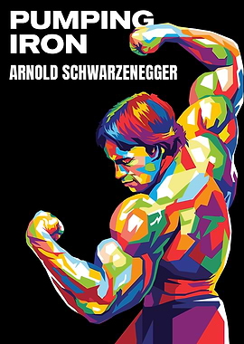 Pumping Iron Arnold Schwarzenegger Colorful Portrait