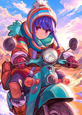 Anime Girl on Scooter Adventure