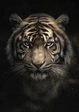 Tiger Portrait with Golden Dust