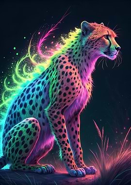 Neon Cheetah Portrait