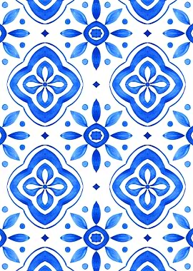 Blue and White Floral Pattern