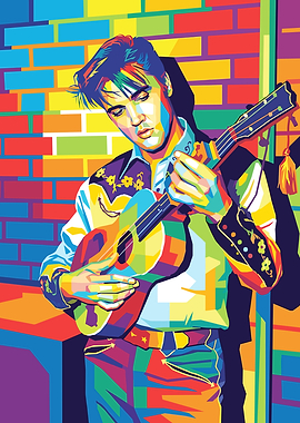 Elvis Presley Colorful Pop Art Portrait