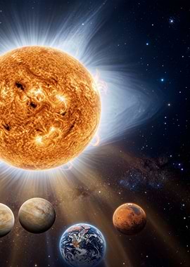 Sun and Planets in Space