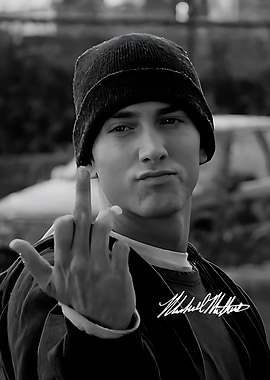 Eminem Black and White Portrait