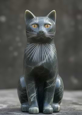 Stone Cat Statue