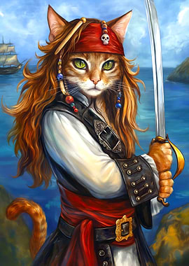 Pirate Cat with Sword