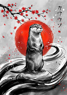 Otter Japanese Art
