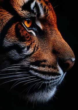 Tiger Portrait Close-Up