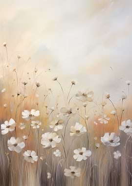 White Flowers Floral Art