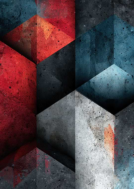 Abstract Geometric Concrete Design painting