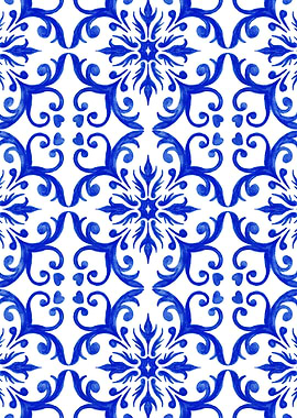 Blue and White Floral Pattern