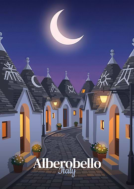 Alberobello Italy at Night