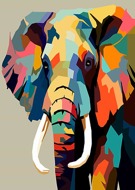 Colorful Elephant Portrait