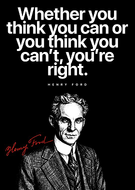 Inspirational Quote Poster – The Power of What You Think Motivational Wall Art