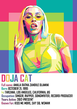 Doja Cat Pop Art Portrait