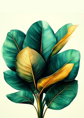 Green and Gold Leaf Arrangement