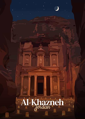 Al-Khazneh, Jordan at Night