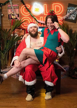 Santa and Elf Holiday Photo