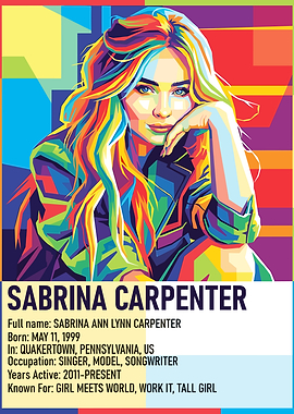 Sabrina Carpenter Pop Art Portrait
