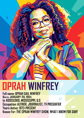 Oprah Winfrey Colorful Portrait