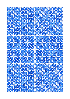 Blue and White Floral Pattern