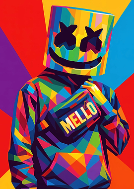 Colorful Marshmello Pop Art
