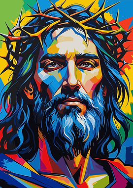 Colorful Portrait of Jesus Christ