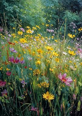 Vibrant Spring Wildflower Meadow