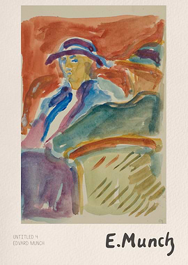Edvard Munch Watercolor Portrait