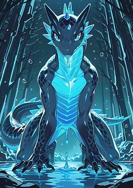 Blue Dragon in Forest