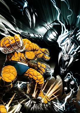 The Thing vs Mitos Comic Art