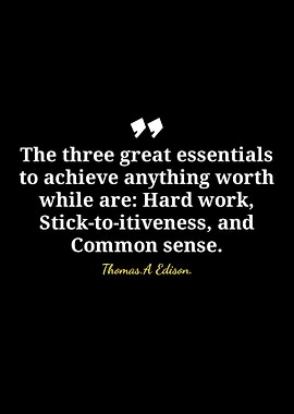 Thomas Edison Quote: Hard Work